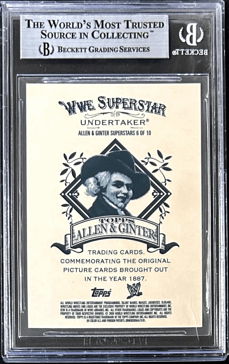 Undertaker Signed 2008 Topps Allen & Ginter WWE Card #6 Beckett 14059595 - Image 2