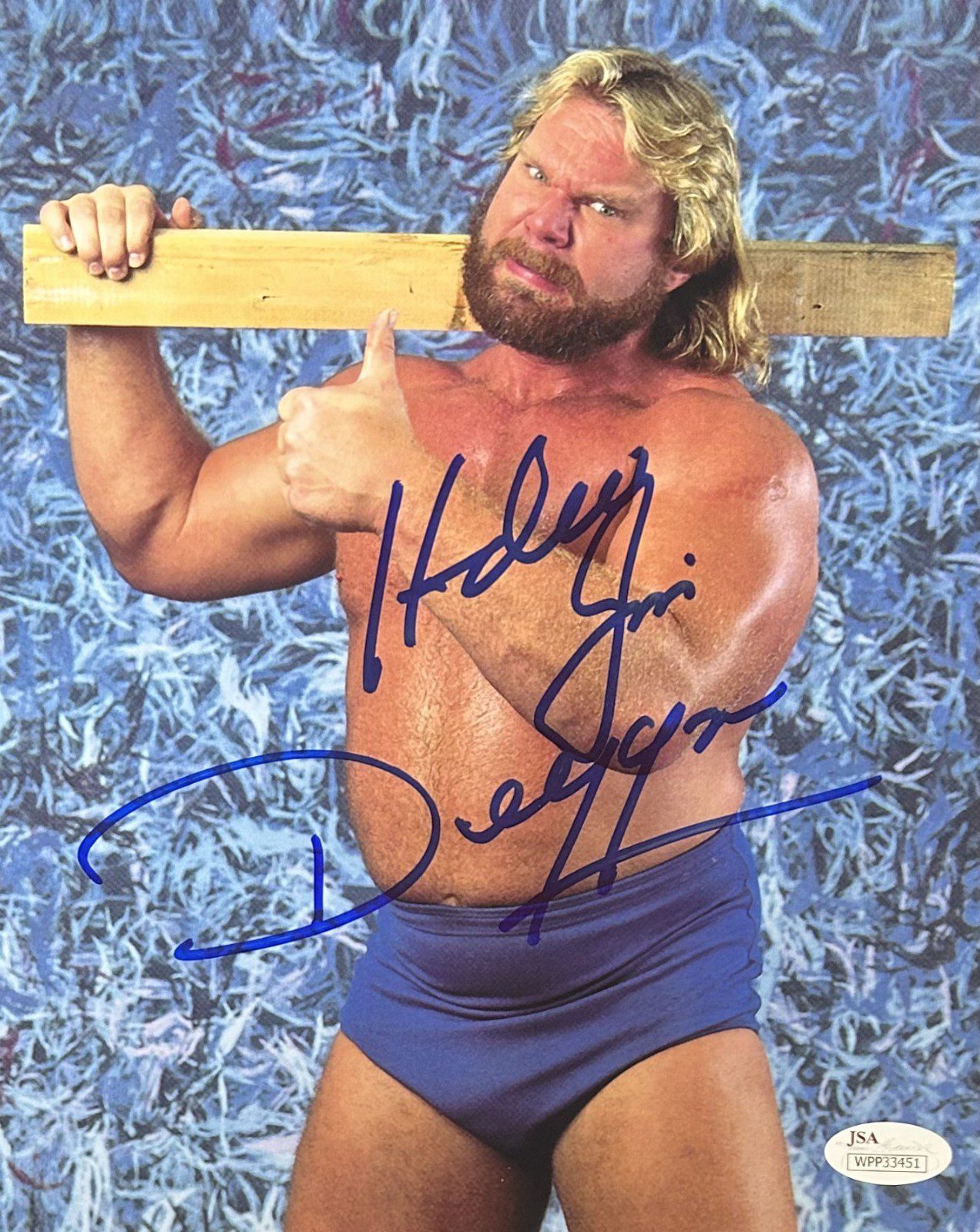 HACKSAW JIM DUGGAN AUTOGRAPHED 8x10 PHOTO JSA #6