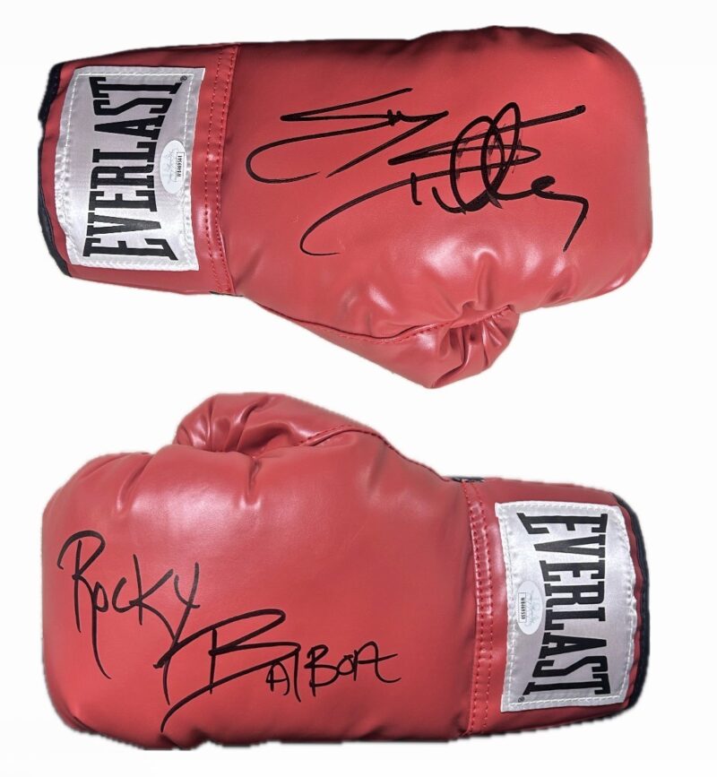Silvester "Sly" Stallone & Rocky Balboa Signed Red Everlast Boxing Gloves JSA B