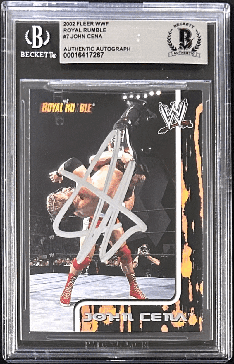 John Cena Signed 2002 Fleer WWF Royal Rumble Card #7 Auto Beckett 16417267