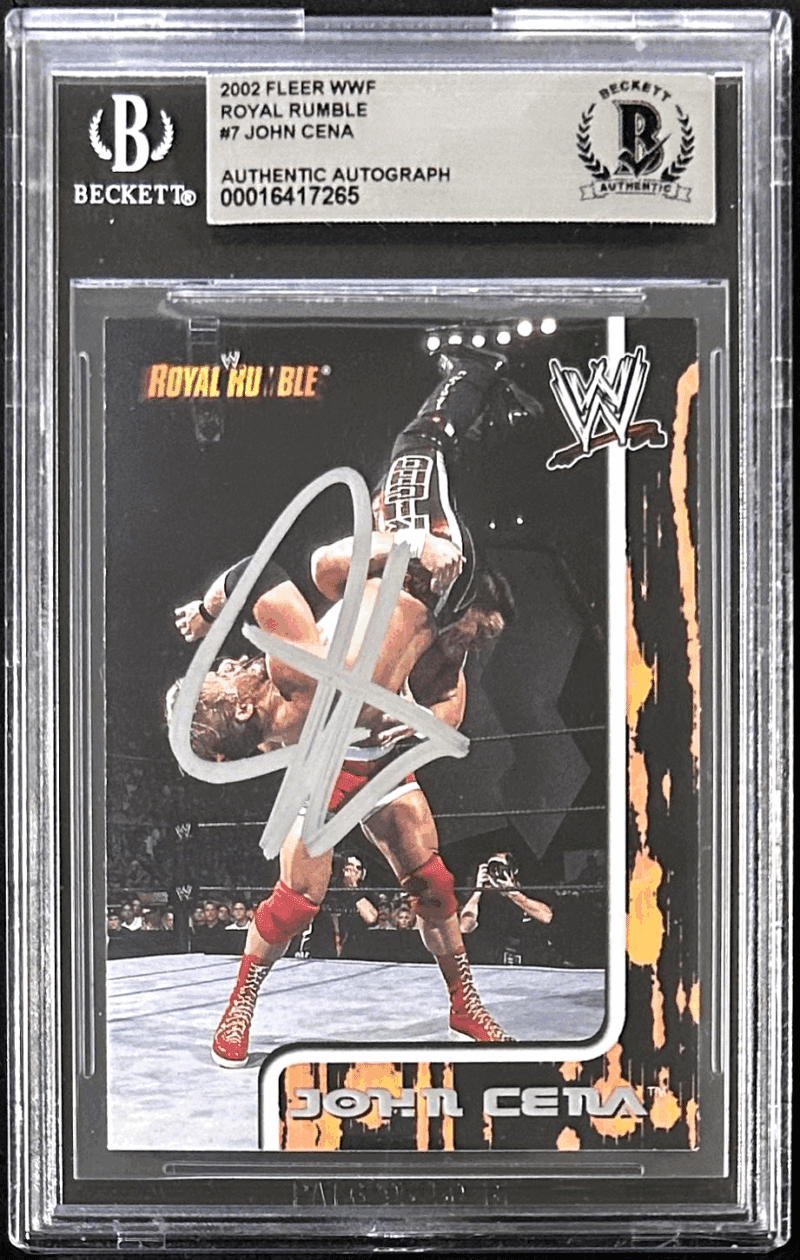 John Cena Signed 2002 Fleer WWF Royal Rumble Card #7 Auto Beckett 16417265