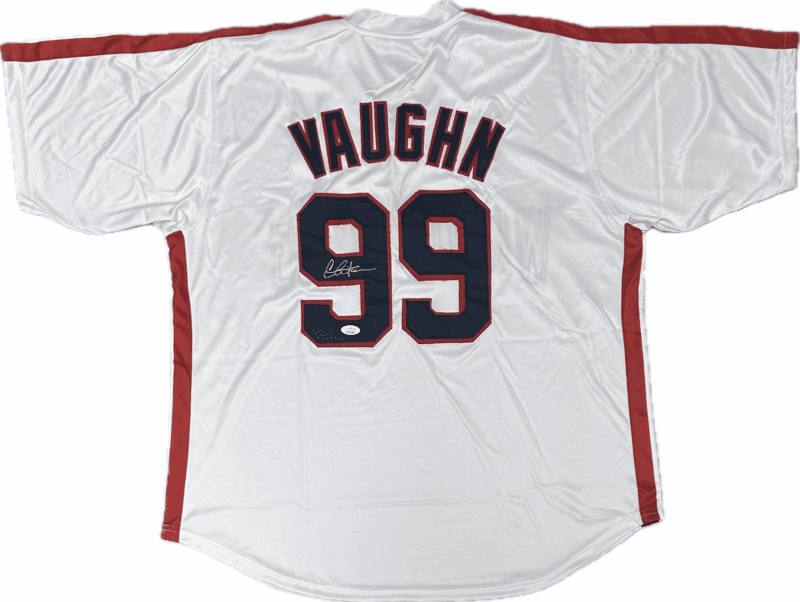 Charlie Sheen "Ricky Vaughn" Signed Autographed White Jersey JSA Authenticated
