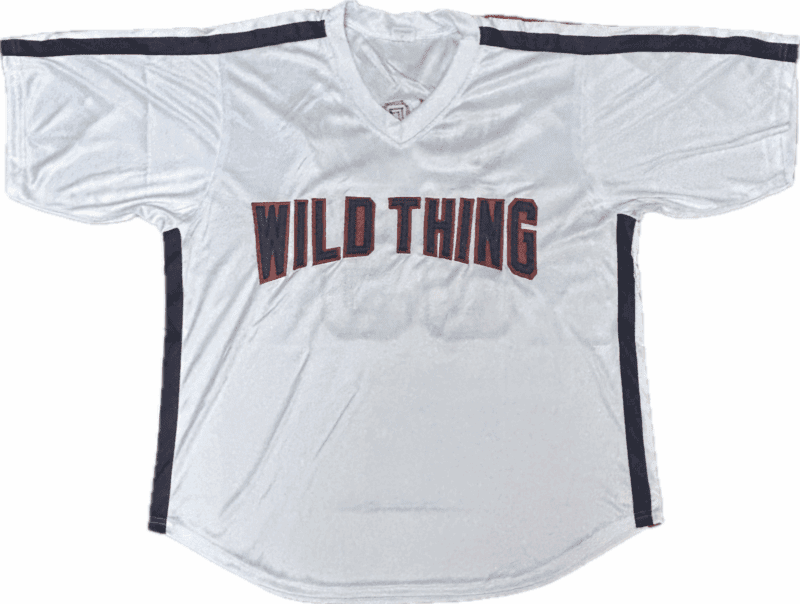 Charlie Sheen "Ricky Vaughn" Signed Autographed White Jersey JSA Authenticated - Image 3
