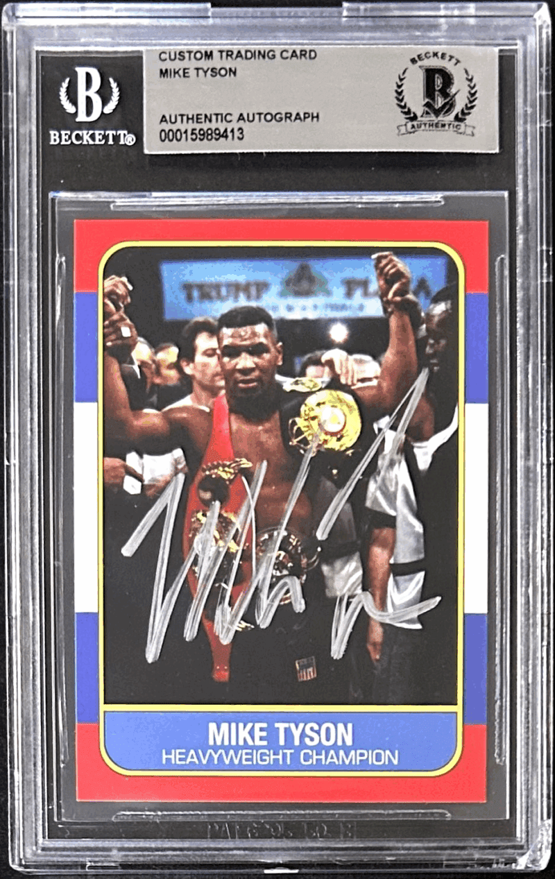 Mike Tyson Signed Autographed Custom Trading Card Beckett 15989413