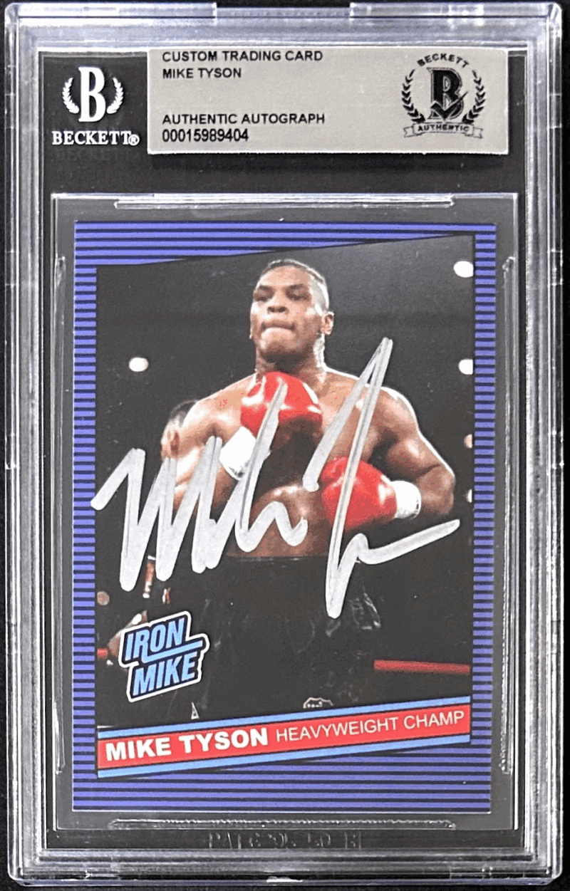 Mike Tyson Signed Autographed Custom Trading Card Beckett 15989404