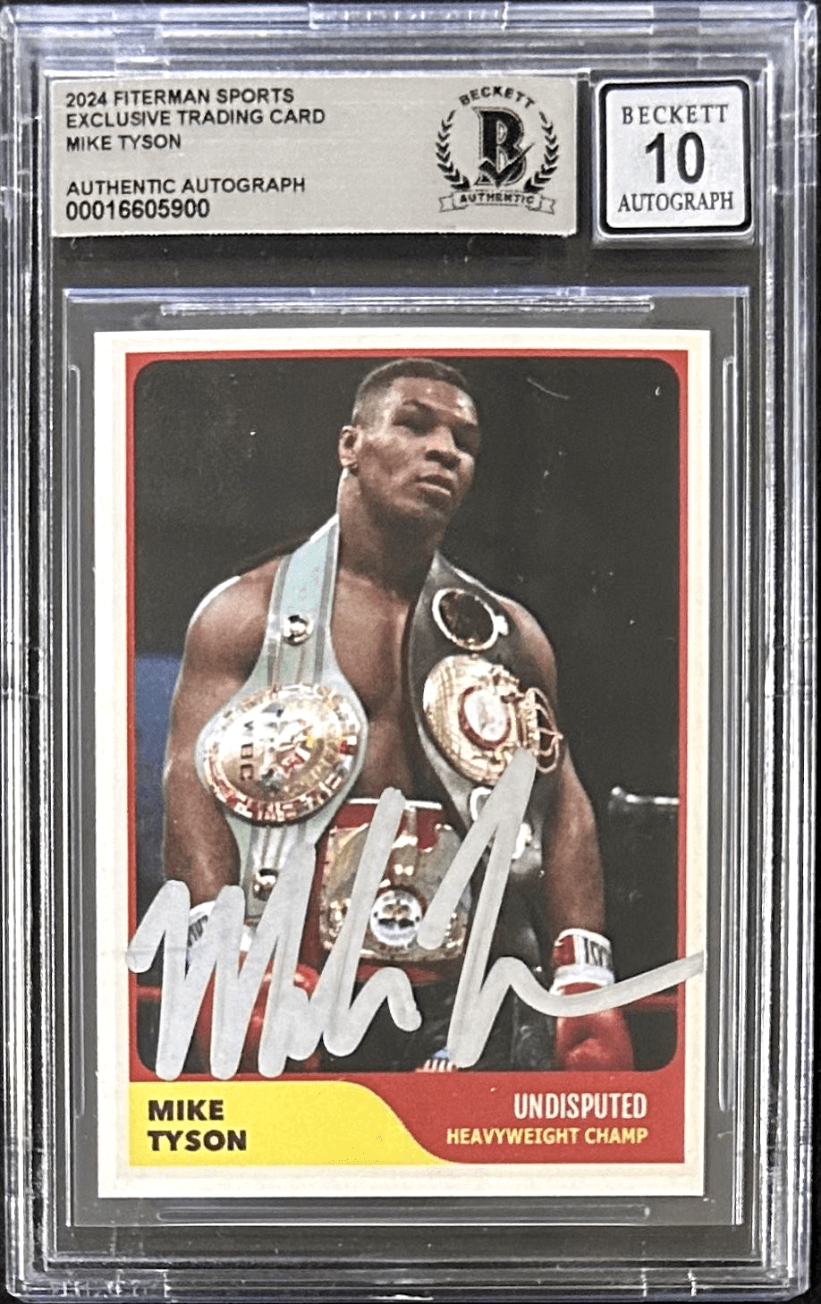Mike Tyson Signed 2024 Fiterman Sports Exclusive Trading Card Beckett 16605900