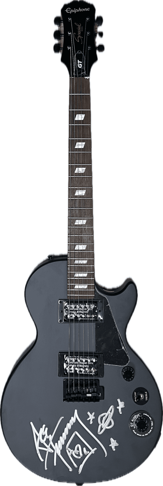 Ace Frehley Signed KISS 39" Black Electric Epiphone Guitar w Sketch JSA Authen