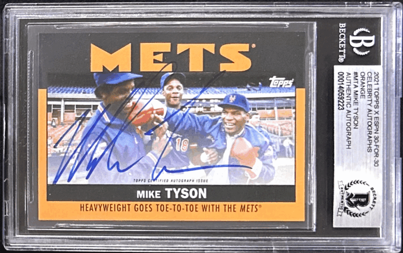 Mike Tyson Signed 2021 Topps ESPN 30 for 30 Celeb Autos Orange #MTA BAS 14059223