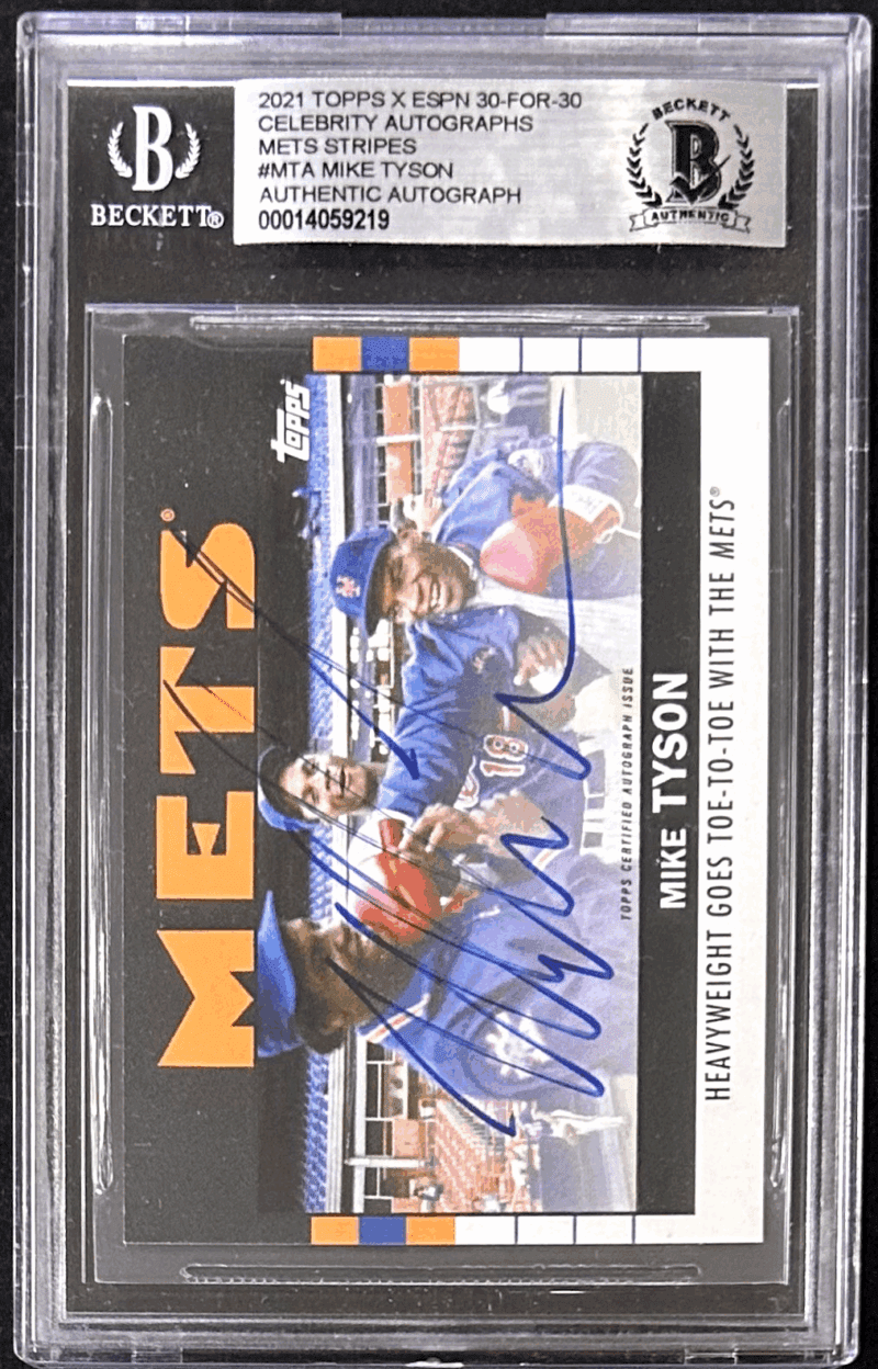 Mike Tyson Signed 2021 Topps ESPN 30 for 30 Celeb Autos Mets #MTA BAS 14059219 - Image 2