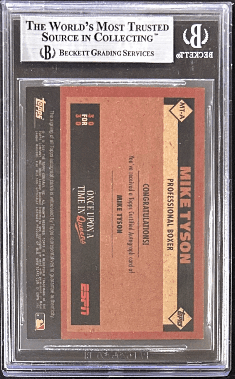 Mike Tyson Signed 2021 Topps ESPN 30 for 30 Celeb Autos Mets #MTA BAS 14059219 - Image 3