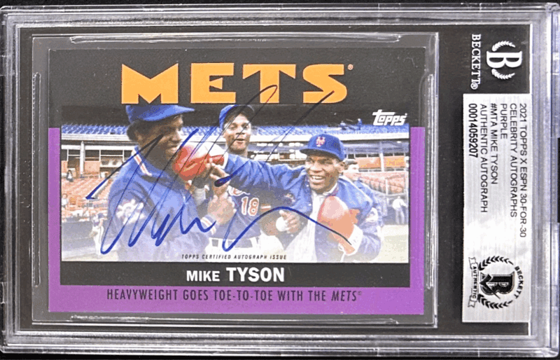 Mike Tyson Signed 2021 Topps ESPN 30 for 30 Celeb Autos Purple #MTA BAS 14059207