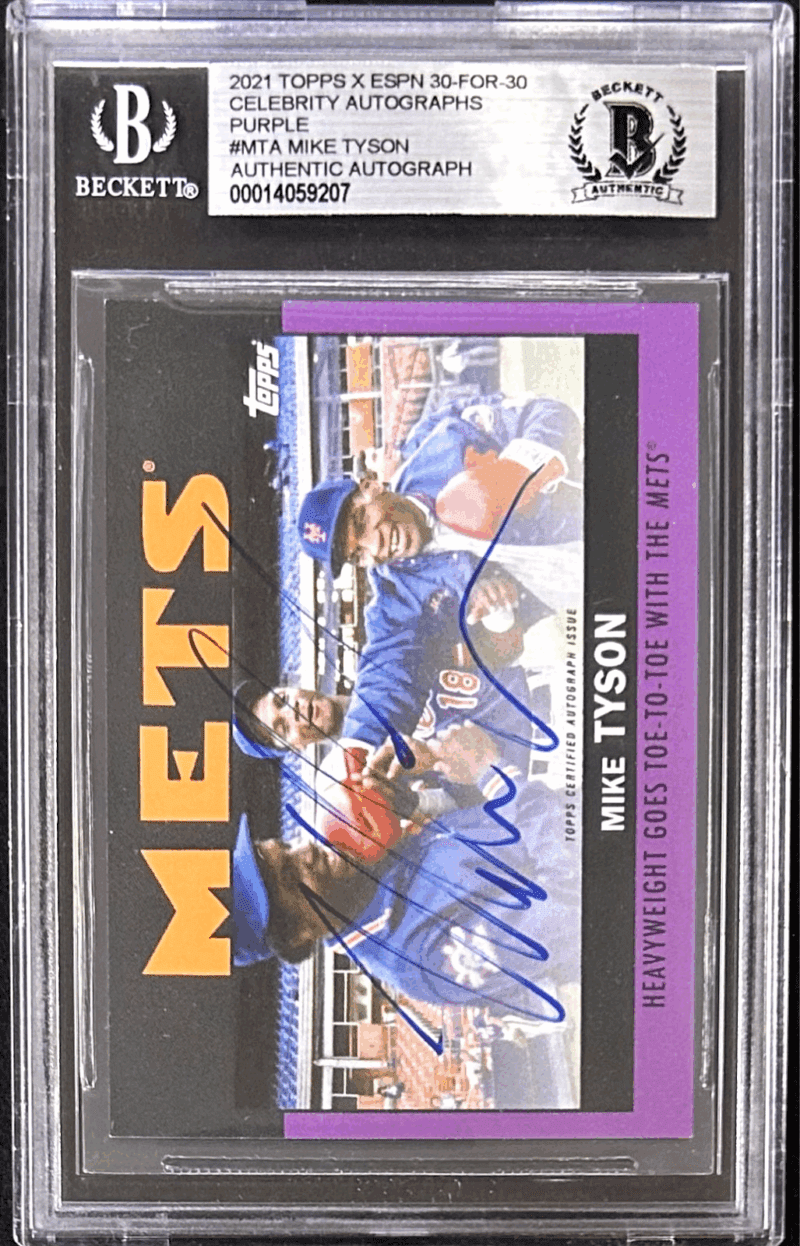 Mike Tyson Signed 2021 Topps ESPN 30 for 30 Celeb Autos Purple #MTA BAS 14059207 - Image 2