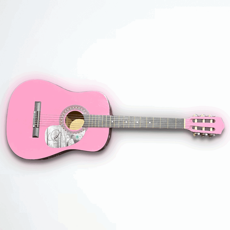 Taylor Swift Signed Pink Acoustic Guitar Framed Shadowbox Beckett Folklore - Image 2