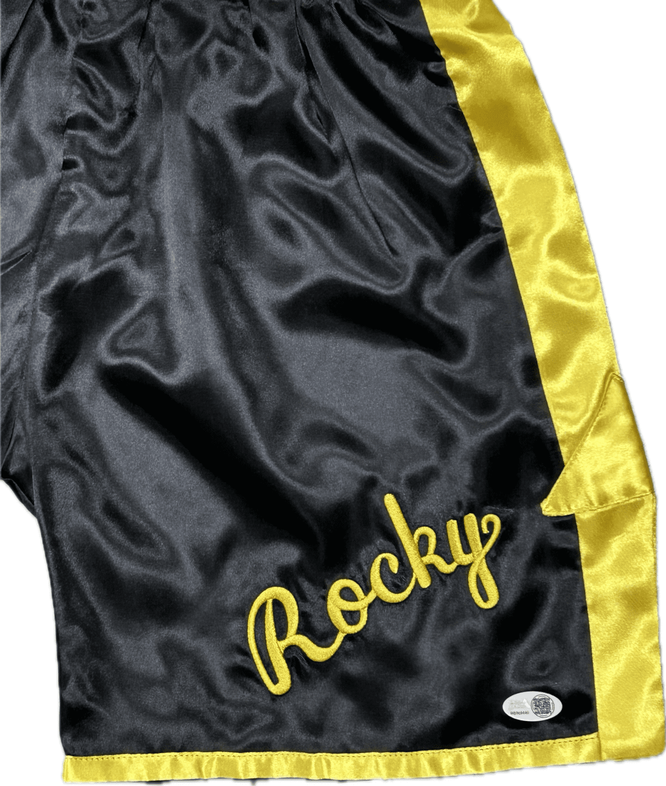 Sylvester Stallone Signed Rocky Black Yellow Trunks Beckett Authenticated - Image 3