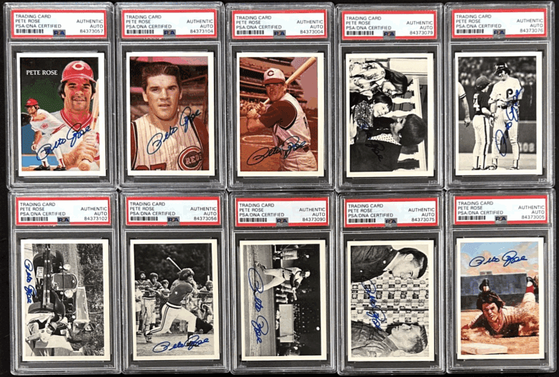 Pete Rose Signed 1985 Topps The Official Pete Rose Baseball 120 Card Set PSA/DNA