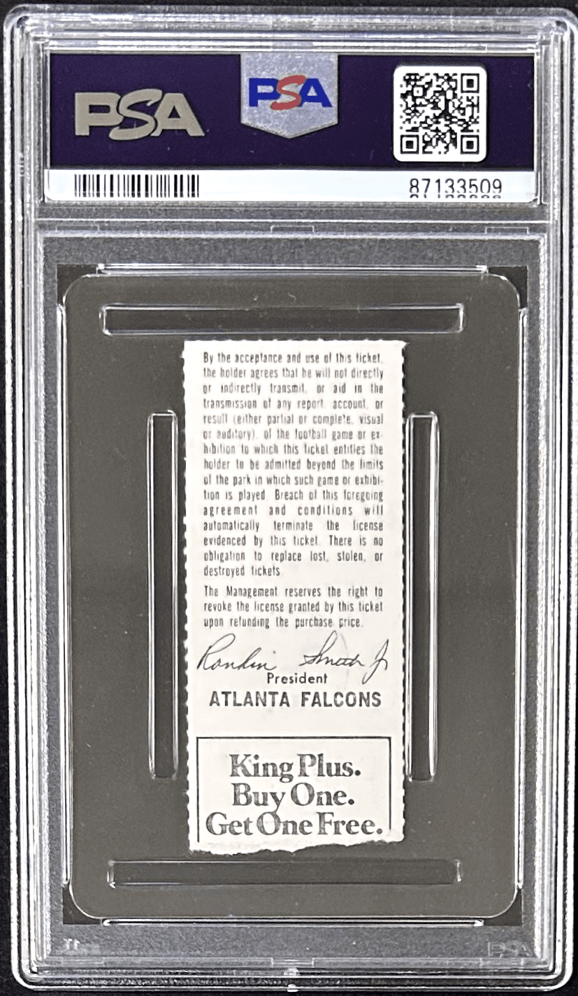 Earl Campbell Signed 9/3/1978 Oilers NFL Debut Ticket Stub PSA Auto 10 EX-MT 6 - Image 2