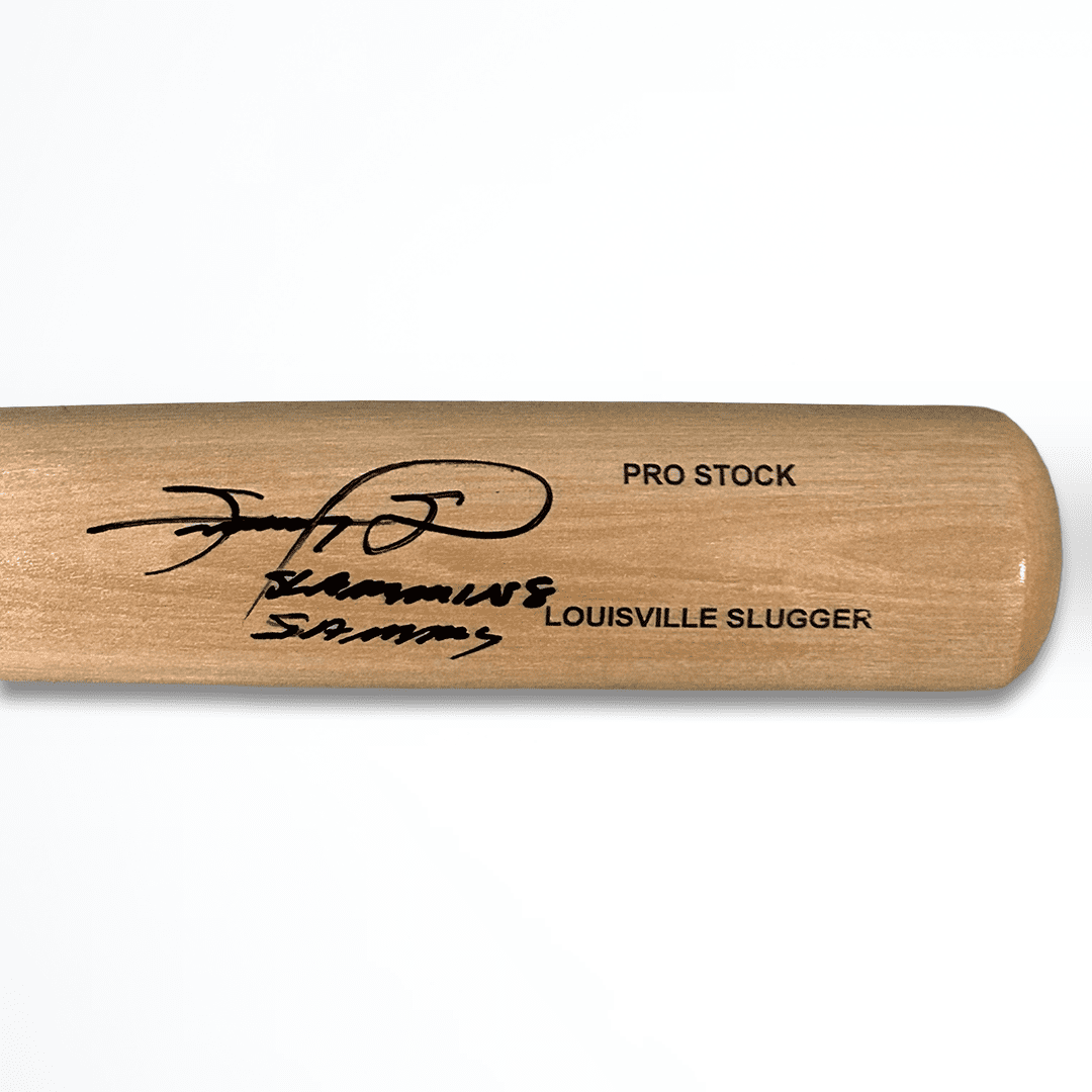 SAMMY SOSA SIGNED BLONDE LOUISVILLE SLUGGER BAT JSA SLAMMING SAMMY - Image 3