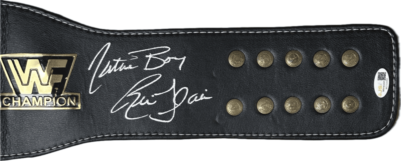RIC FLAIR AUTOGRAPHED CUSTOM EAGLE BLACK & GOLD BELT JSA SILVER NATURE BOY - Image 4