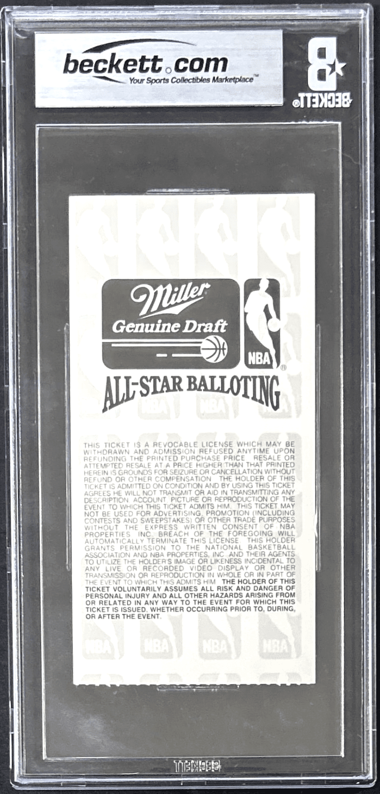 KARL MALONE SIGNED 1993 NBA ALL STAR GAME TICKET STUB BECKETT NM-MT 8 MALONE MVP - Image 2