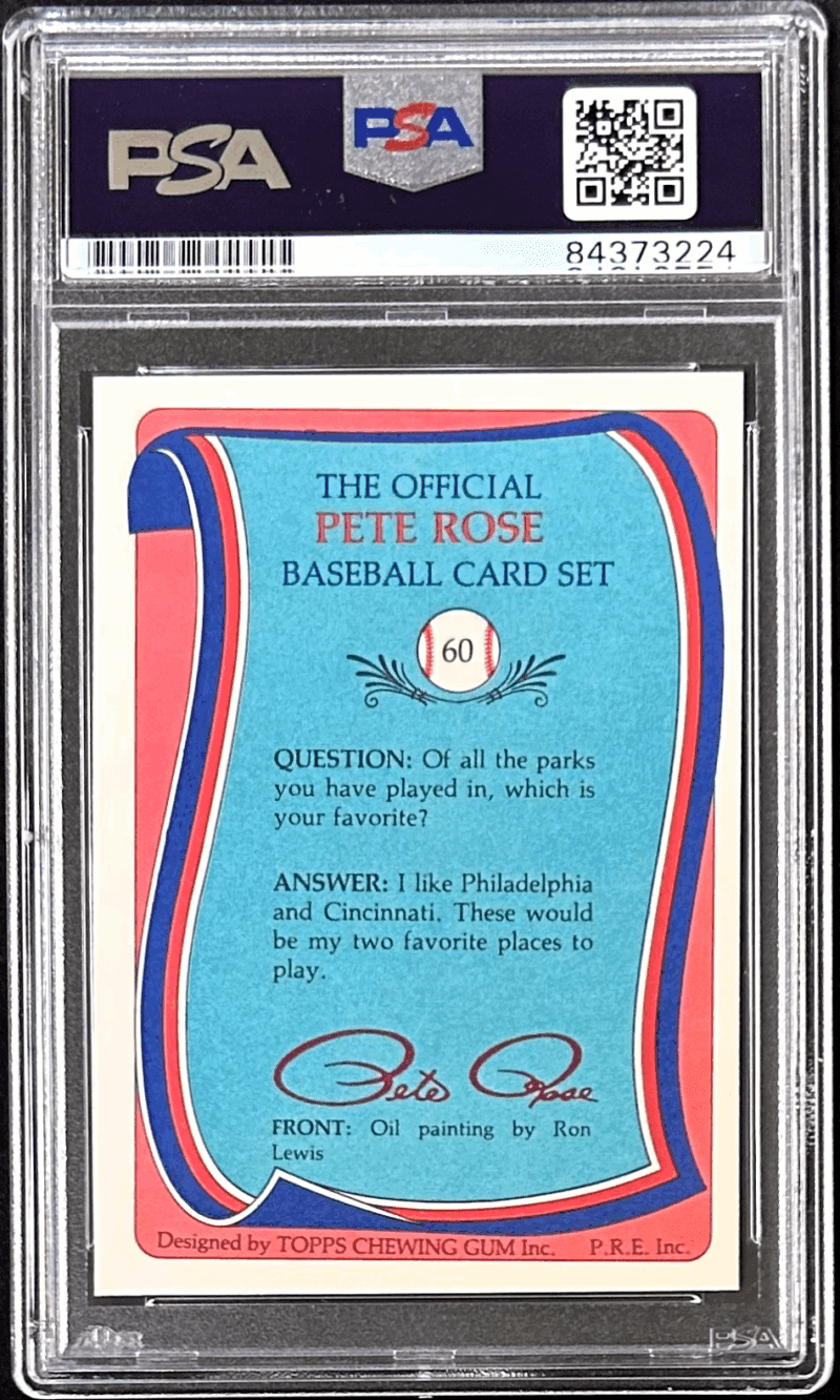 Pete Rose Signed 1985 Topps Card #46 PSA/DNA 84373224 Cincinnati Reds - Image 2