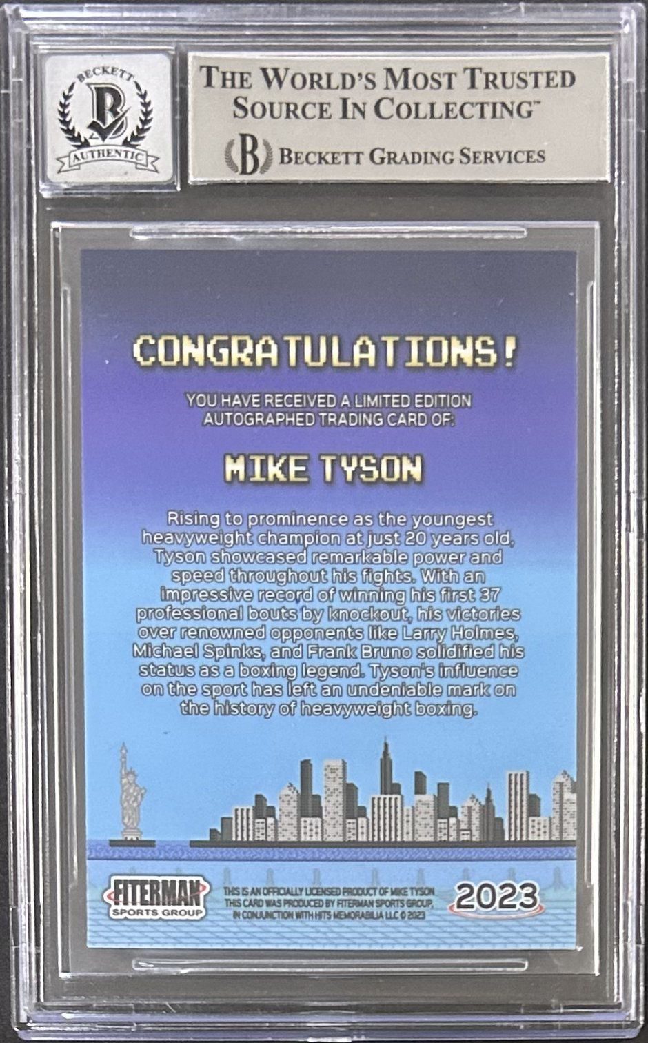 Mike Tyson Signed 2024 Fiterman Sports Exclusive PO Trading Card BAS 16605564 - Image 2