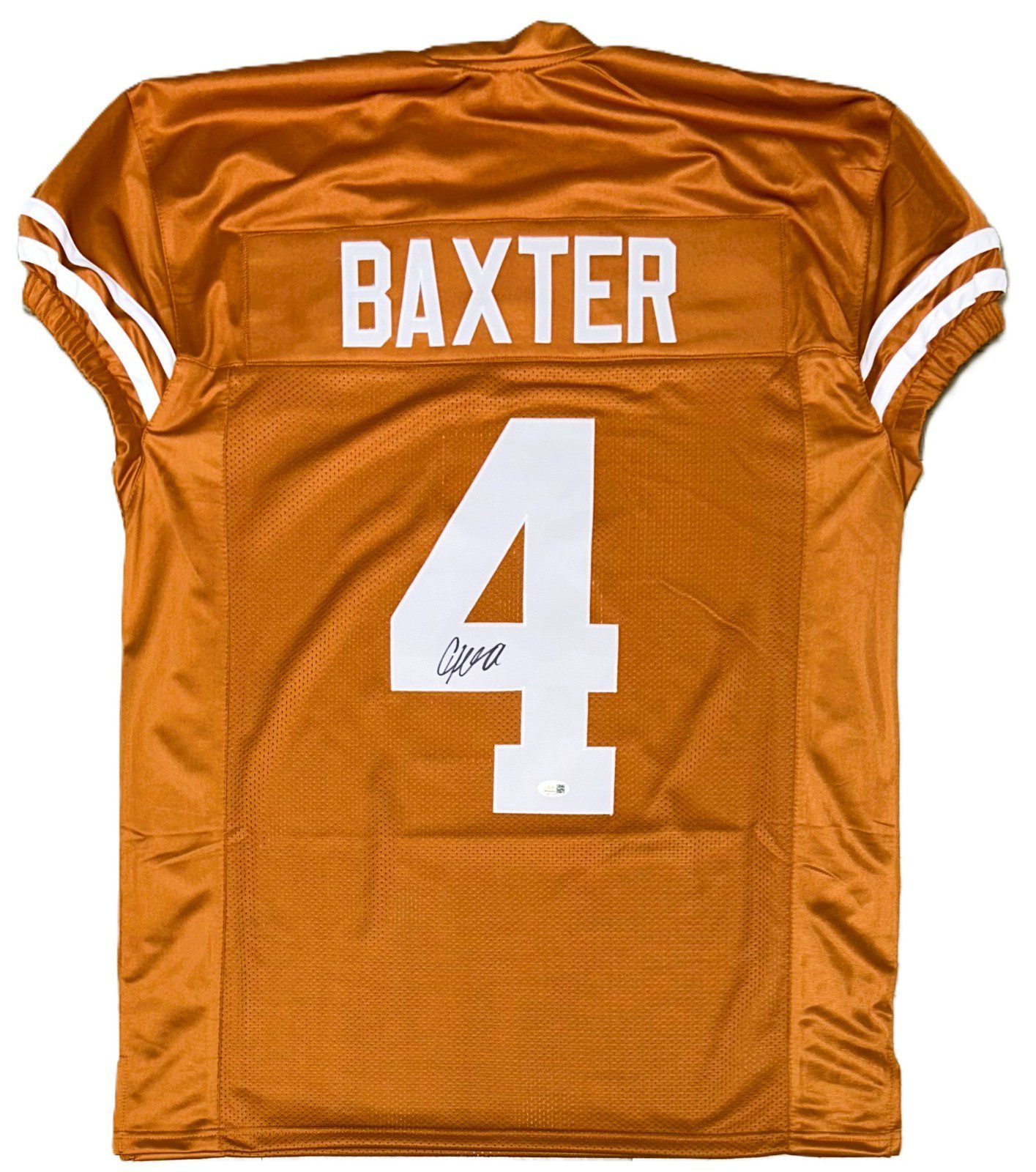 CJ BAXTER AUTOGRAPHED CUSTOM BURNT ORANGE JERSEY JSA - Image 2