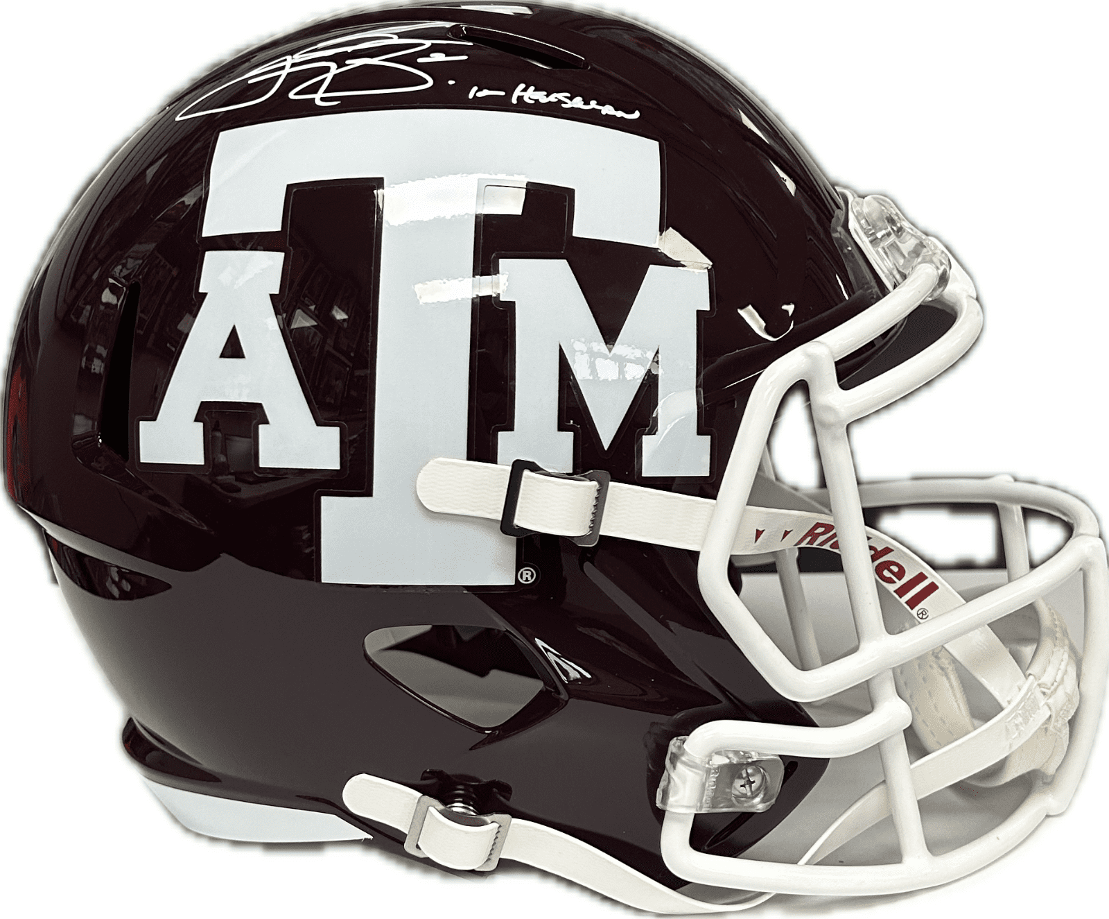 JOHNNY MANZIEL AUTOGRAPHED MAROON A&M SPEED FULL SIZE HELMET JSA '12 HEISMAN