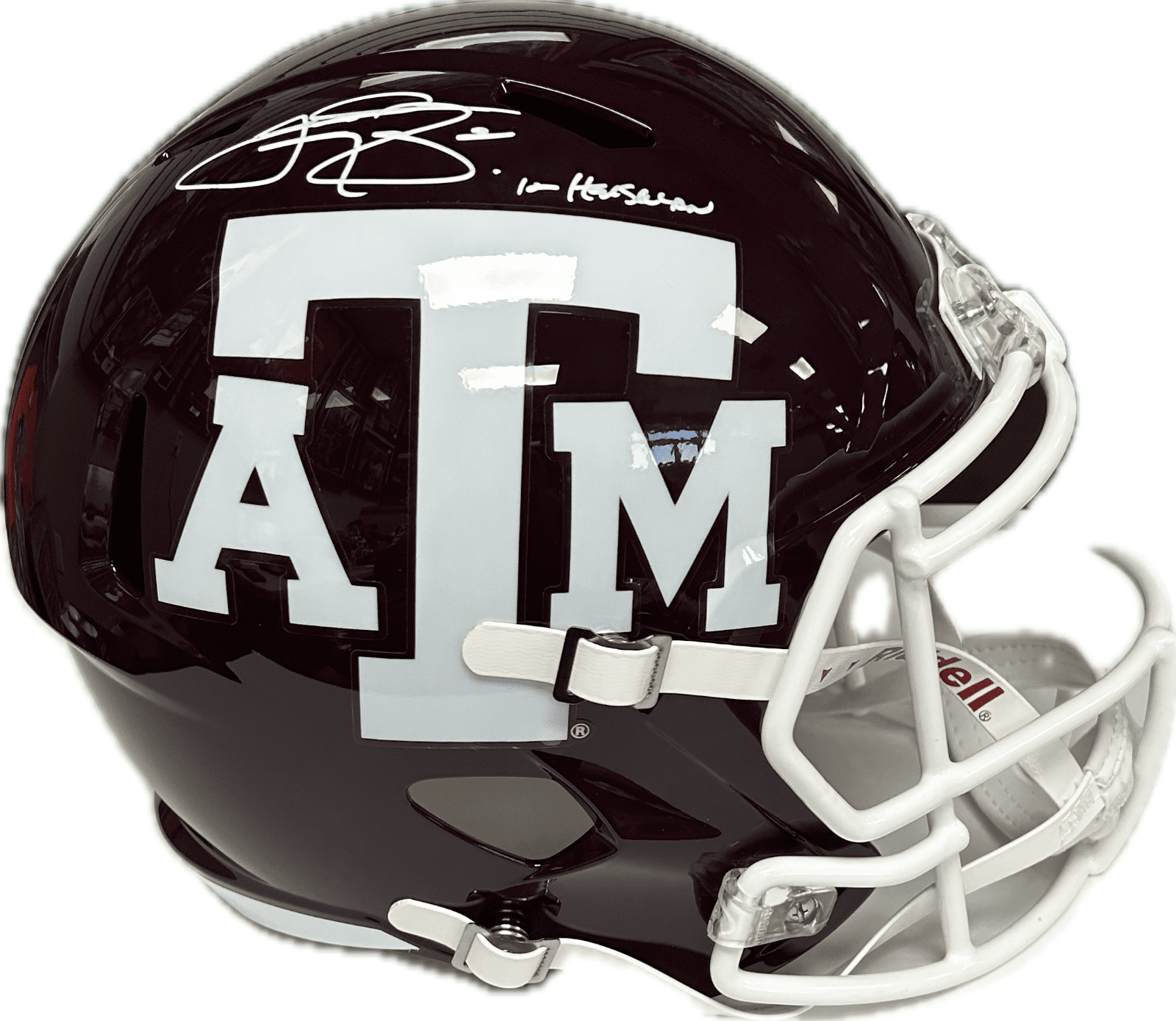 JOHNNY MANZIEL AUTOGRAPHED MAROON A&M SPEED FULL SIZE HELMET JSA '12 HEISMAN - Image 2