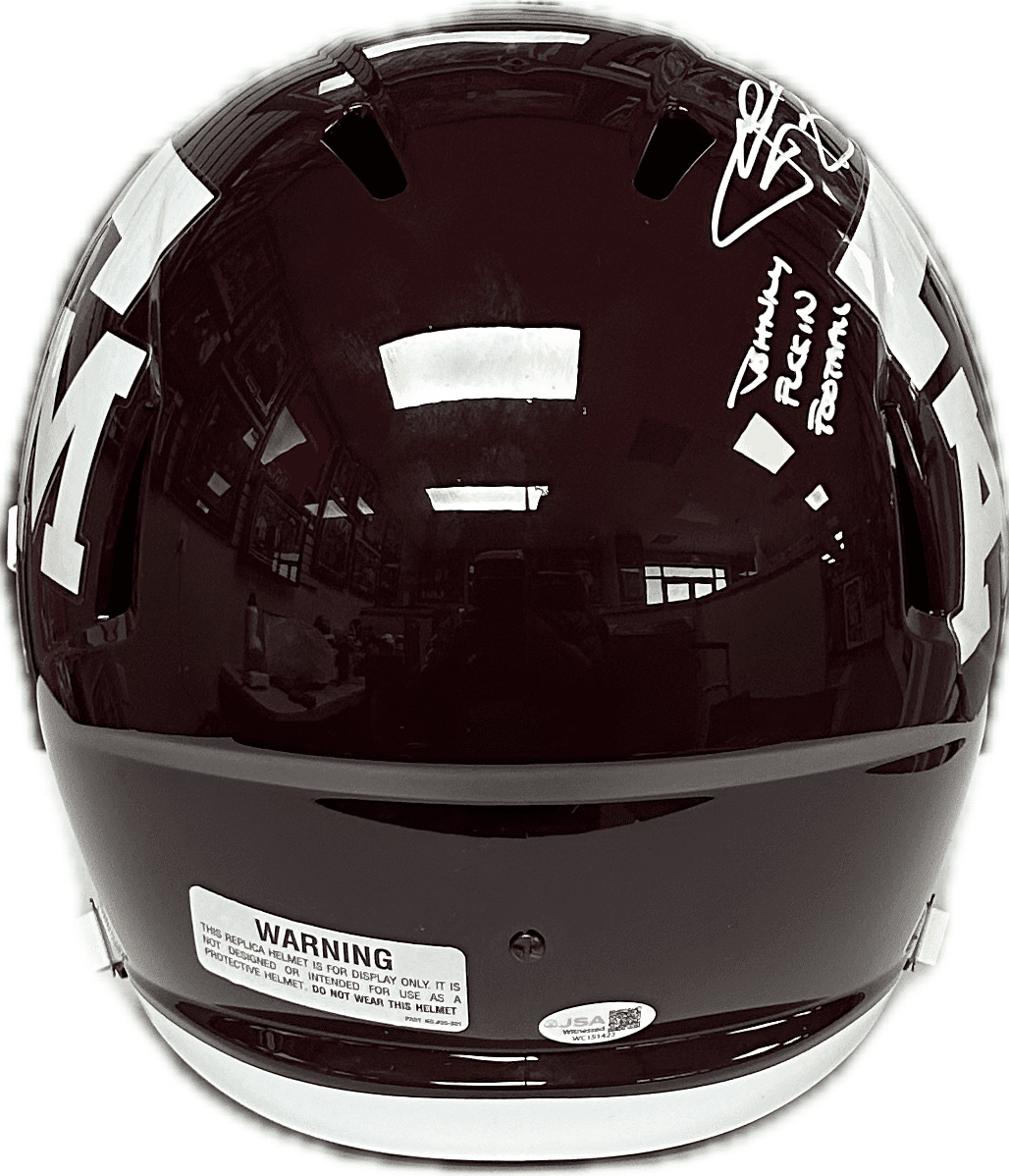 JOHNNY MANZIEL AUTOGRAPHED MAROON A&M SPEED FULL SIZE HELMET JSA F'N Football - Image 5