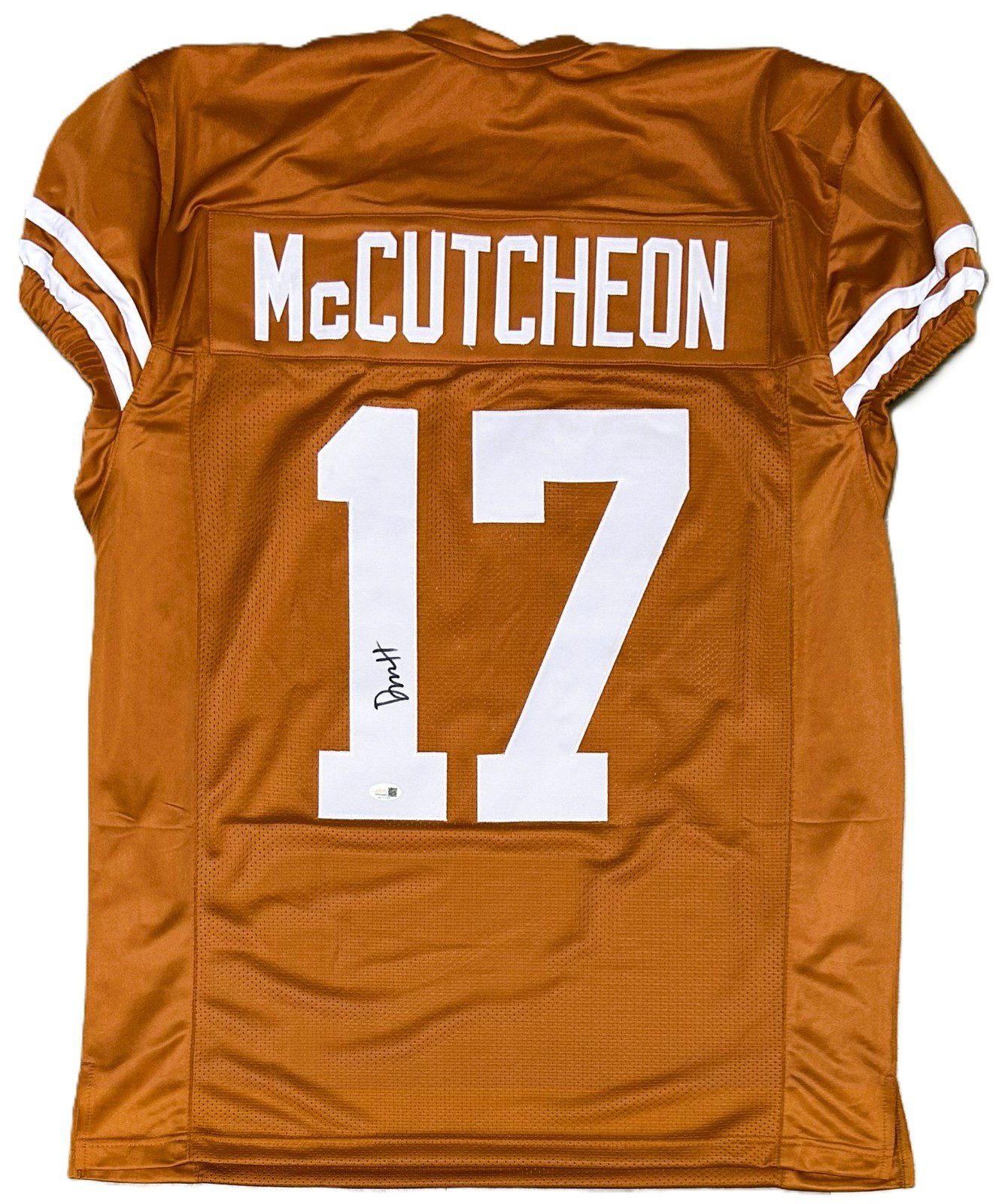 DAYLAN MCCUTCHEON AUTOGRAPHED CUSTOM BURNT ORANGE JERSEY JSA - Image 2