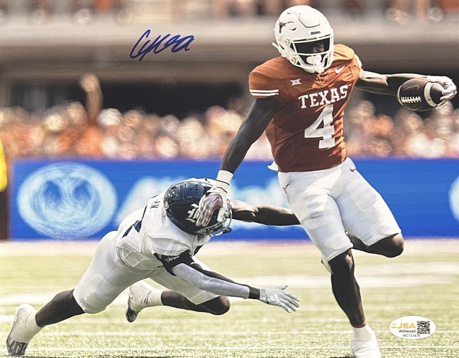 CJ BAXTER AUTOGRAPHED 8x10 PHOTO JSA TEXAS LONGHORNS #2