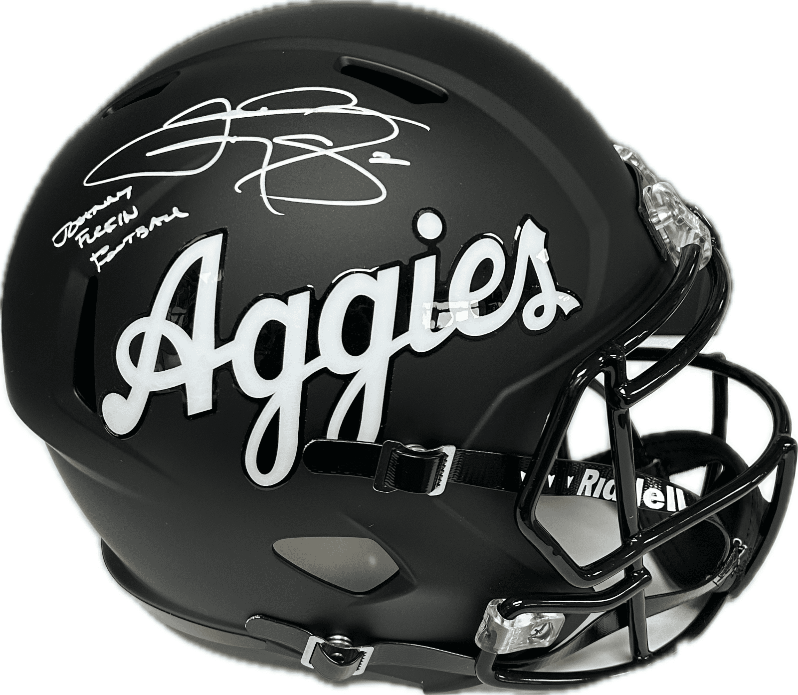 JOHNNY MANZIEL AUTOGRAPHED BLACK A&M SPEED FULL SIZE HELMET JSA F'N Football - Image 2