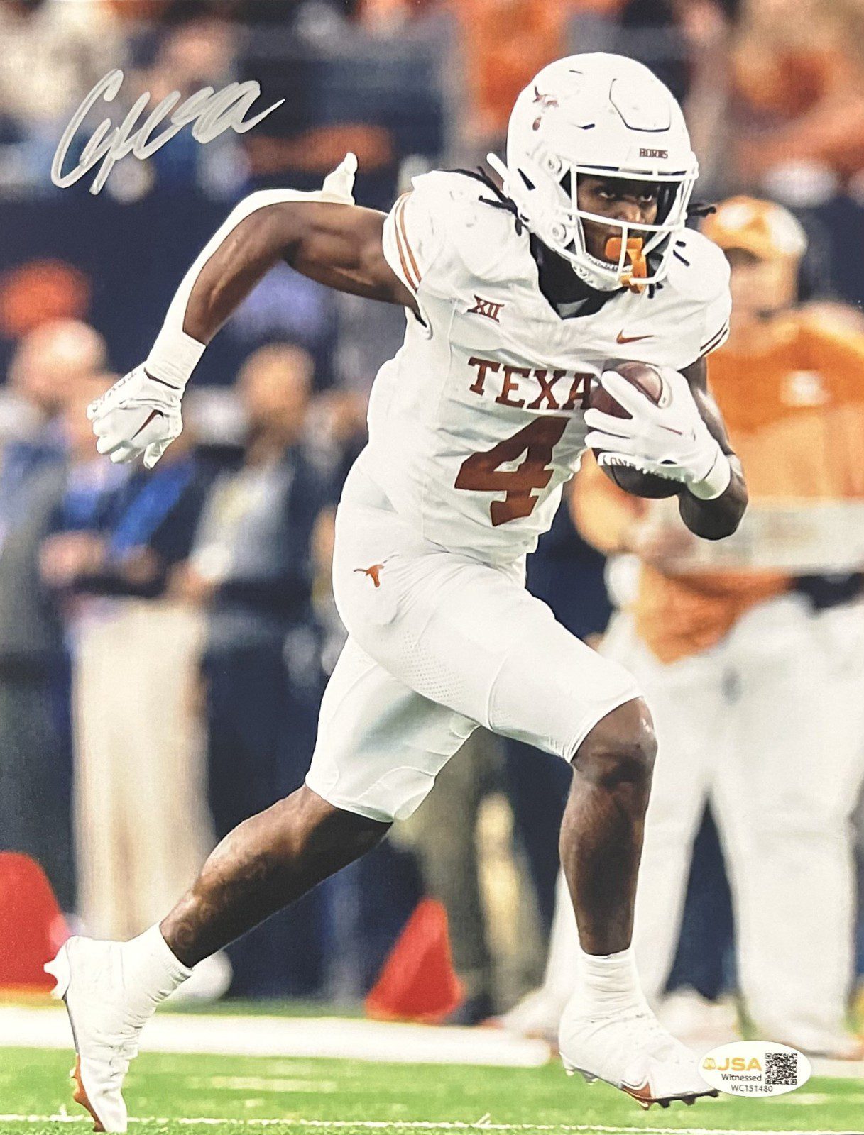 CJ BAXTER AUTOGRAPHED 8x10 PHOTO JSA TEXAS LONGHORNS #1
