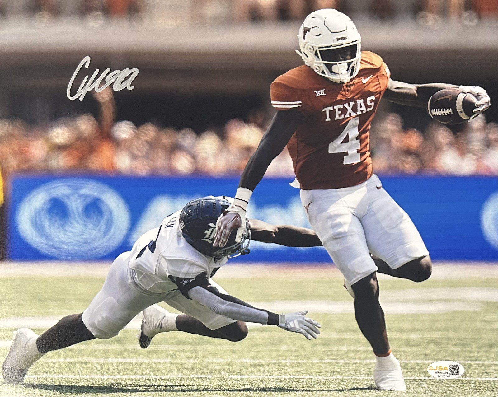 CJ BAXTER AUTOGRAPHED 11x14 PHOTO JSA TEXAS LONGHORNS #2