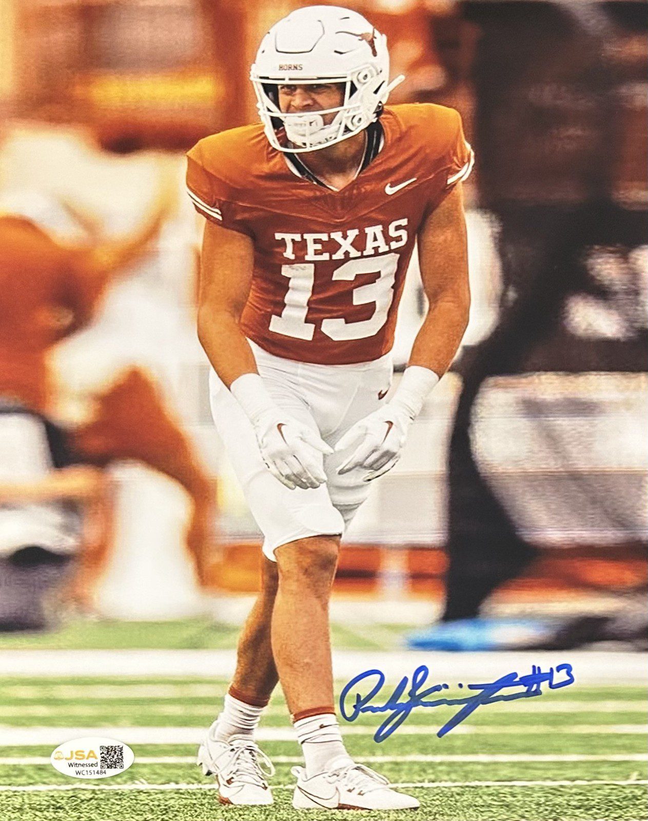 PARKER LIVINGSTONE AUTOGRAPHED 8x10 PHOTO JSA TEXAS LONGHORNS #1