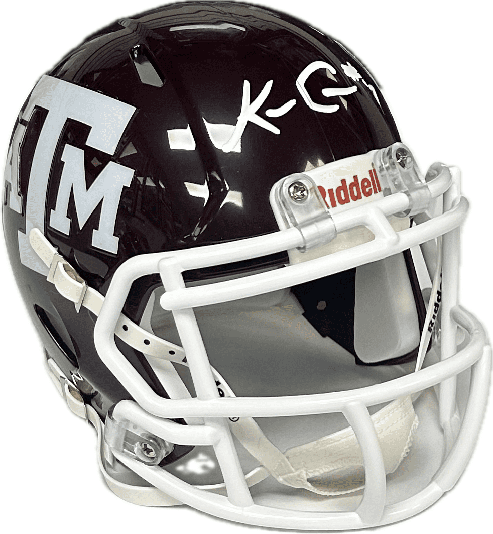 KC CONCEPCION AUTOGRAPHED MAROON TEXAS A&M SPEED MINI SIZE HELMET JSA