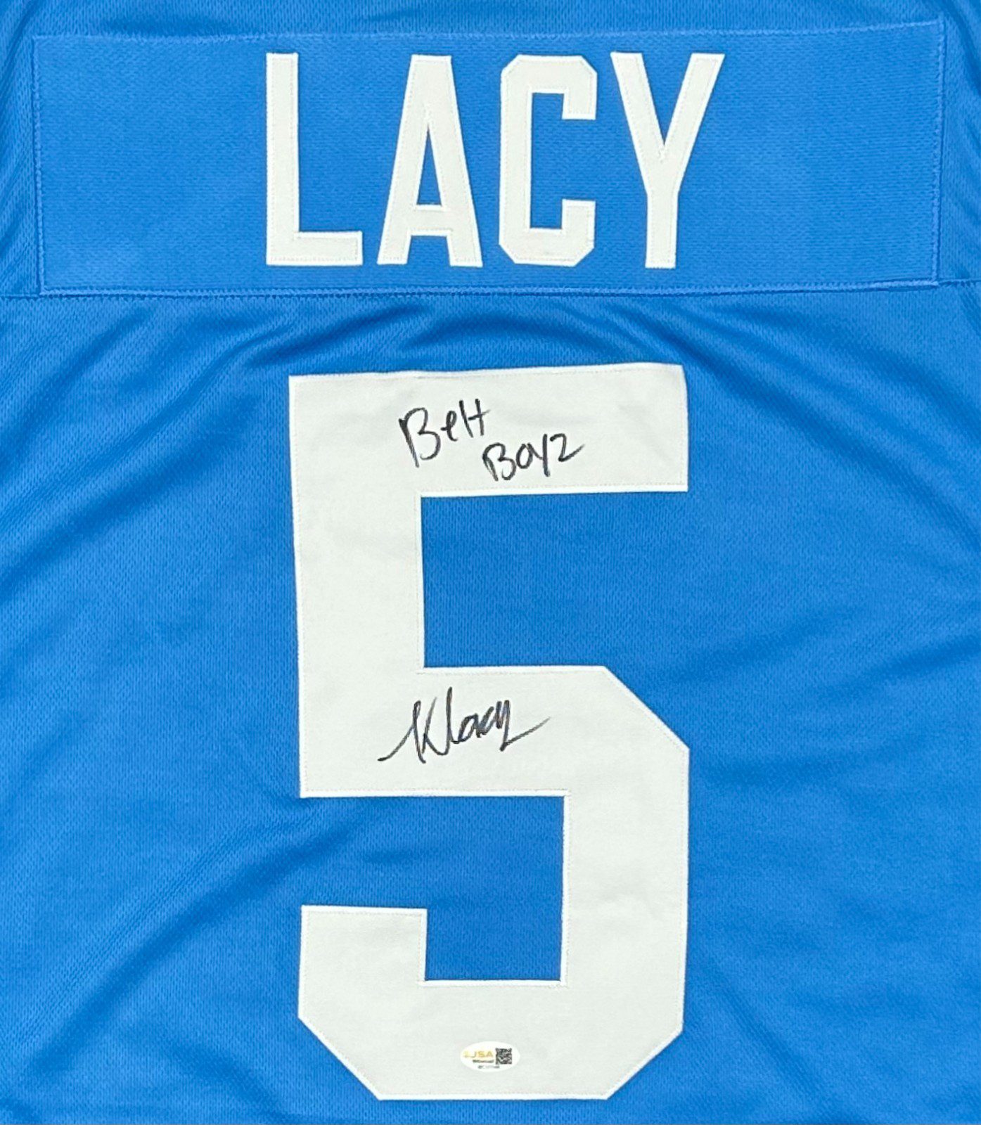 KEWAN LACY SIGNED CUSTOM LIGHT BLUE JERSEY JSA WITNESS “BELT BOYZ” - Image 3