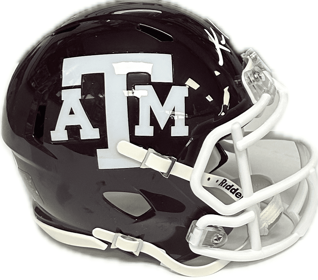 KC CONCEPCION AUTOGRAPHED MAROON TEXAS A&M SPEED MINI SIZE HELMET JSA - Image 3