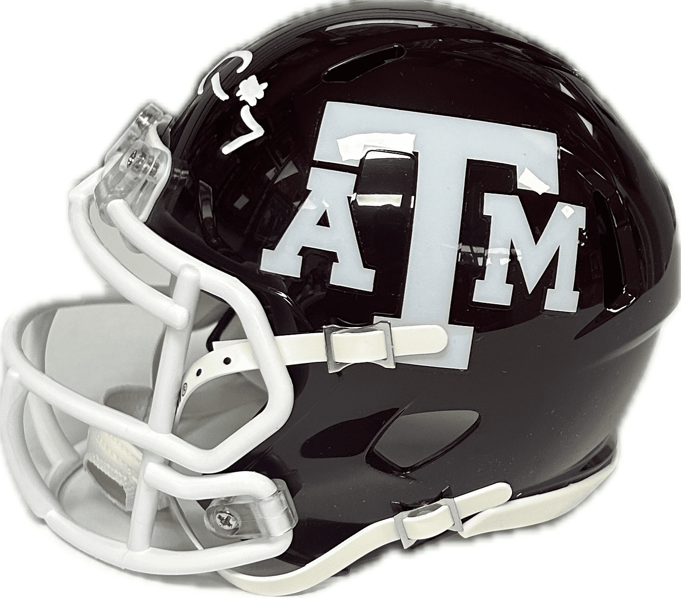 KC CONCEPCION AUTOGRAPHED MAROON TEXAS A&M SPEED MINI SIZE HELMET JSA - Image 4