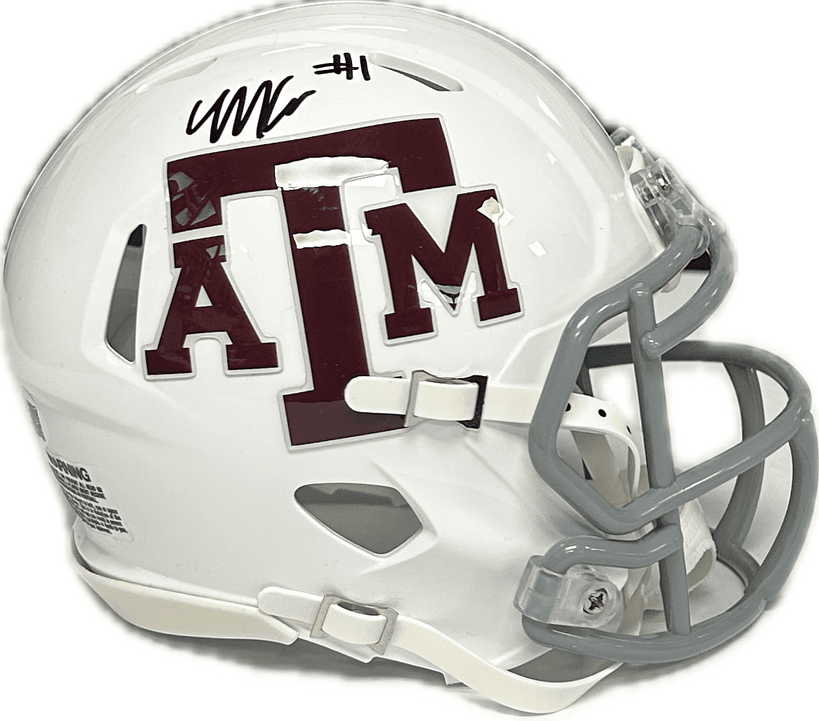 MARIO CRAVER AUTOGRAPHED WHITE TEXAS A&M SPEED MINI SIZE HELMET JSA