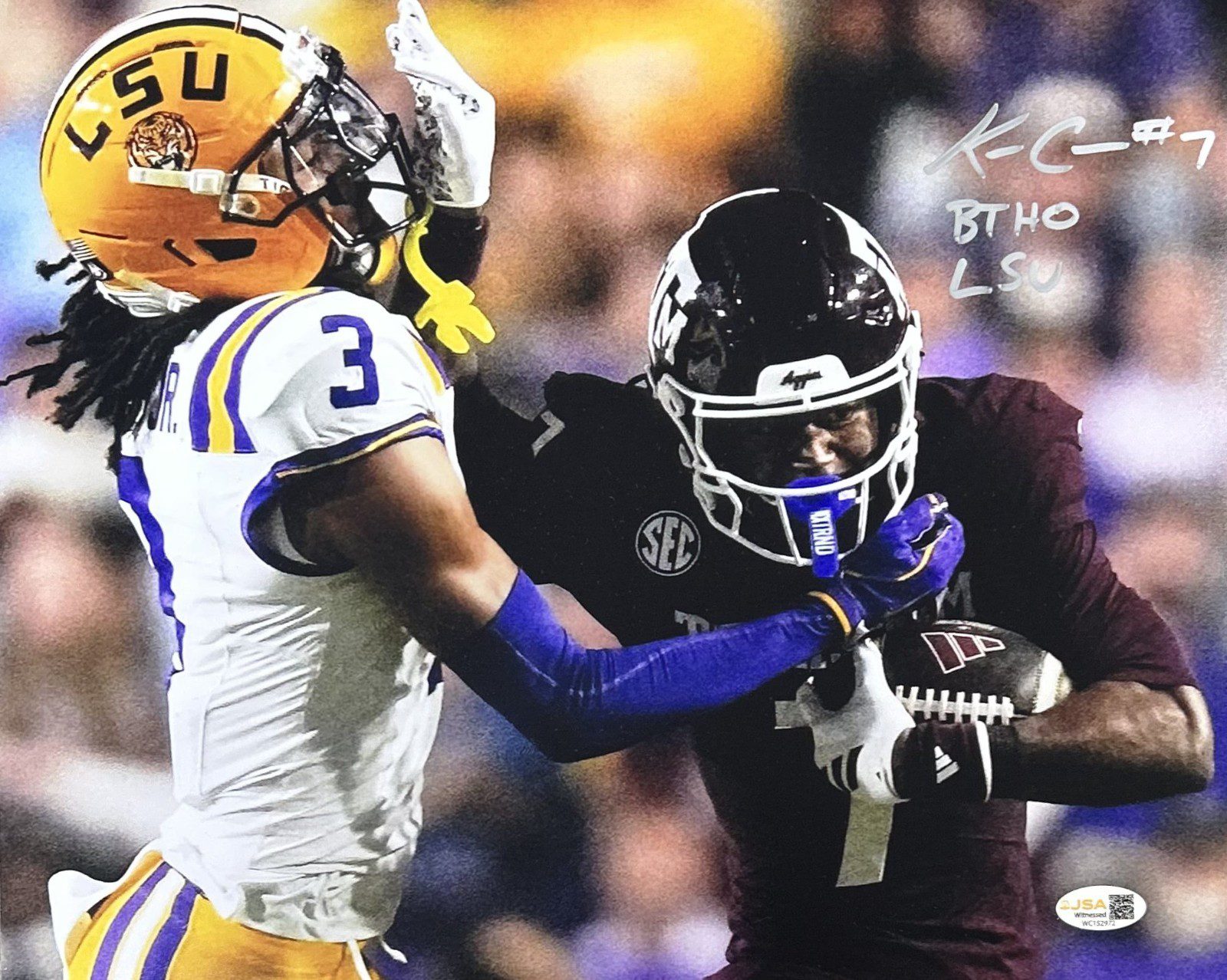 KC CONCEPCION AUTOGRAPHED 11x14 PHOTO JSA TEXAS A&M #3 BTHO LSU