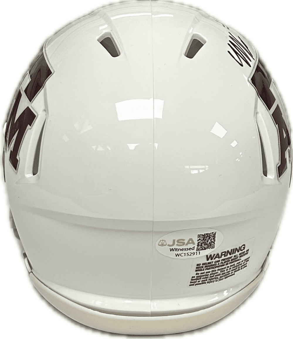 MARIO CRAVER AUTOGRAPHED WHITE TEXAS A&M SPEED MINI SIZE HELMET JSA - Image 5