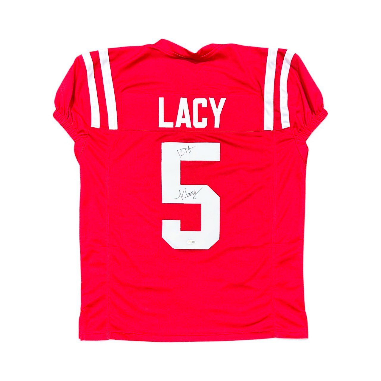 KEWAN LACY SIGNED CUSTOM RED JERSEY JSA BTA - Image 2
