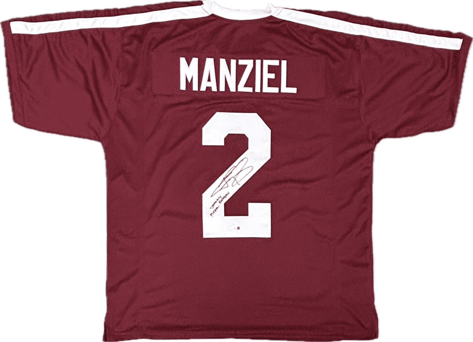 JOHNNY MANZIEL AUTOGRAPHED MAROON CUSTOM JERSEY JSA JOHNNY F'N FOOTBALL - Image 2
