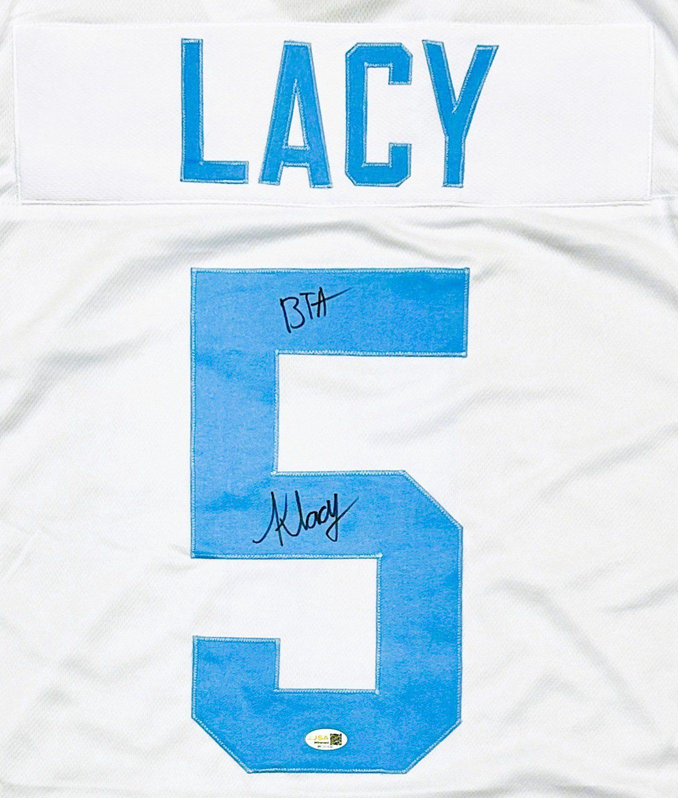 KEWAN LACY SIGNED CUSTOM WHITE JERSEY JSA BTA - Image 3
