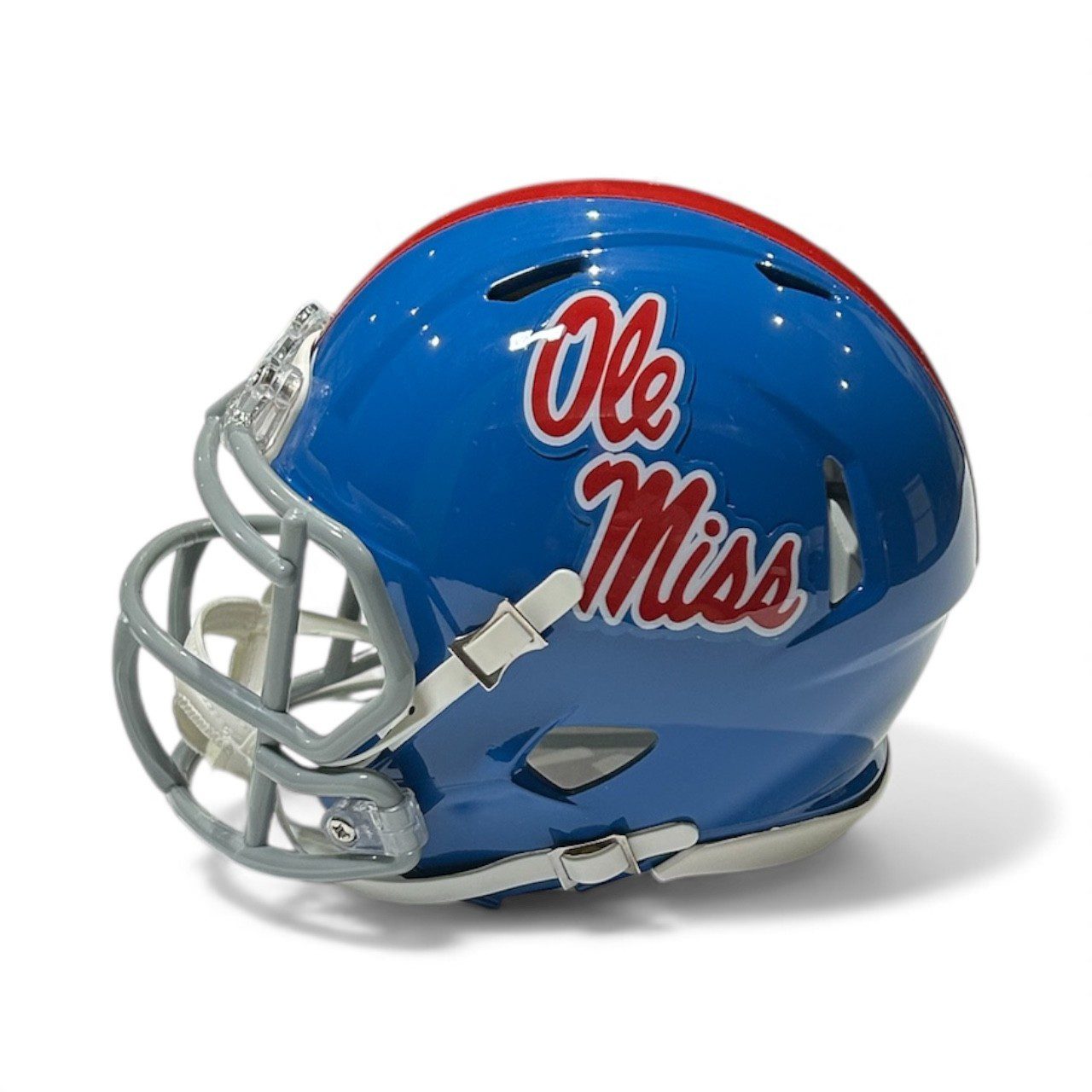 KEWAN LACY AUTOGRAPHED POWDER BLUE OLE MISS SPEED MINI HELMET JSA FEER THE GRILL - Image 2
