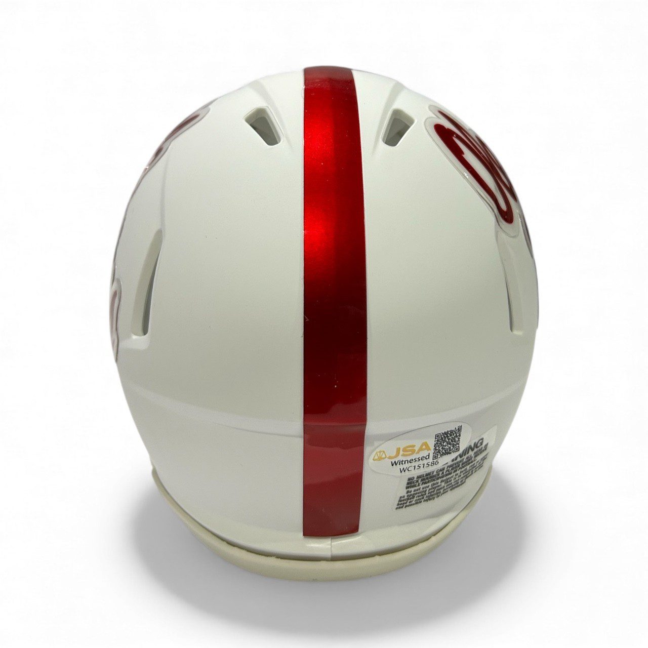 KEWAN LACY AUTOGRAPHED WHITE OLE MISS SPEED MINI HELMET JSA FEAR THE GRILL - Image 4