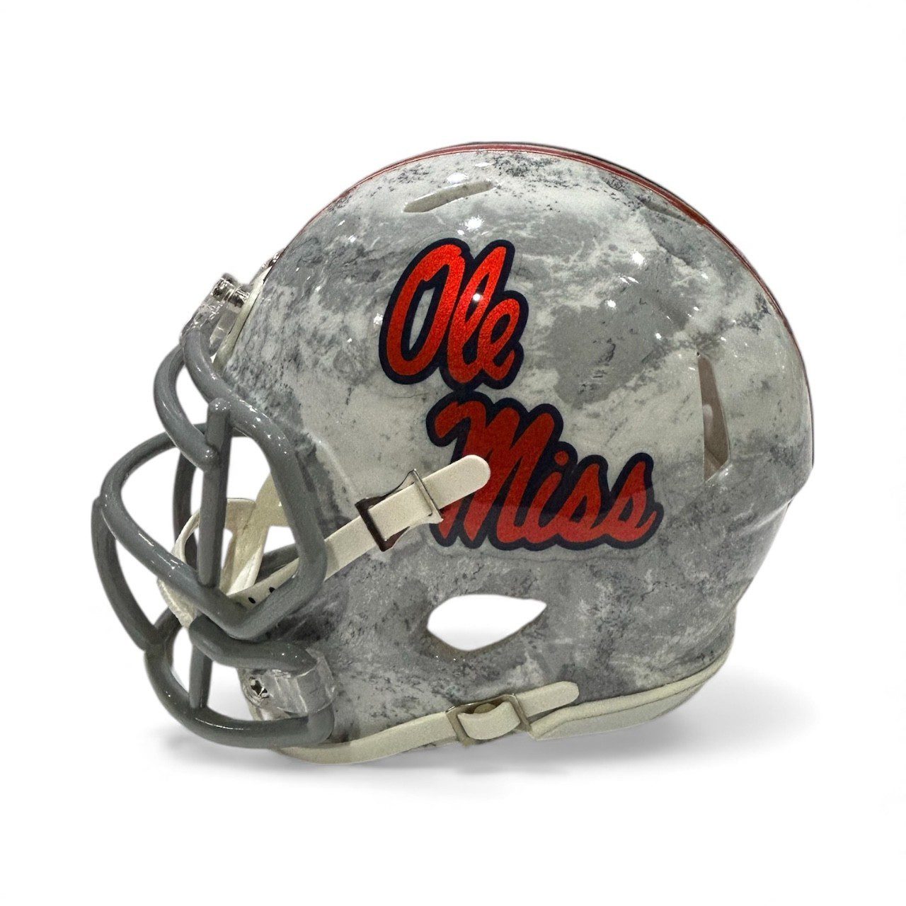 KEWAN LACY AUTOGRAPHED REALTREE CAMO OLE MISS SPEED MINI HELMET JSA FEAR GRILL - Image 3