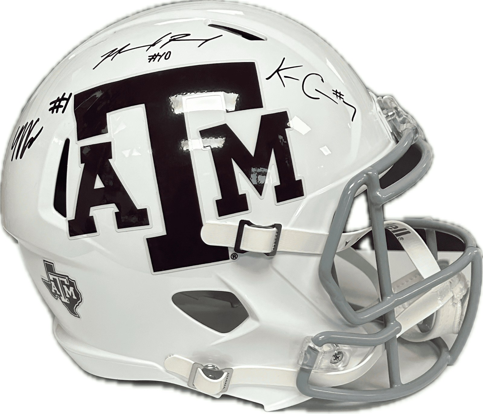 MARCEL REED KC CONCEPCION MARIO CRAVER SIGNED A&M WHITE FULL SIZE HELMET JSA