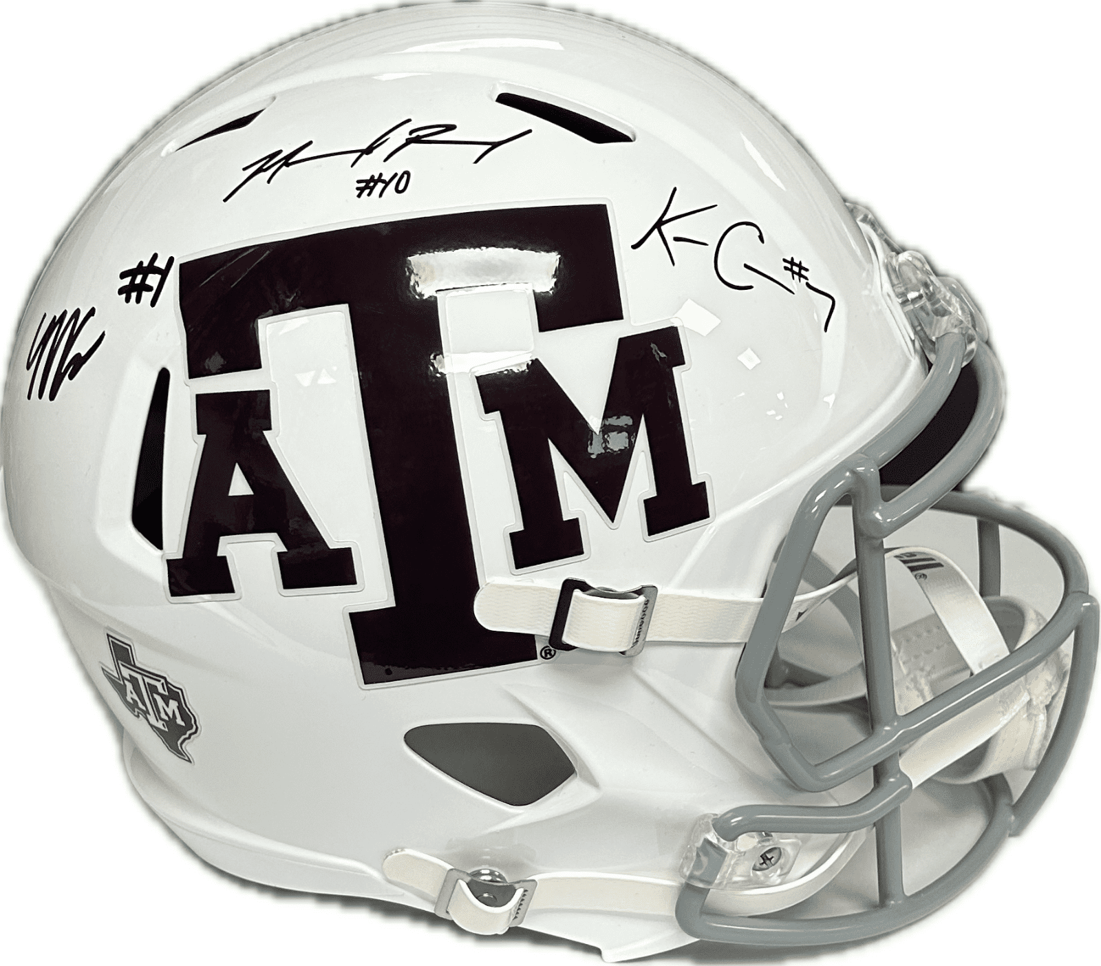 MARCEL REED KC CONCEPCION MARIO CRAVER SIGNED A&M WHITE FULL SIZE HELMET JSA - Image 2